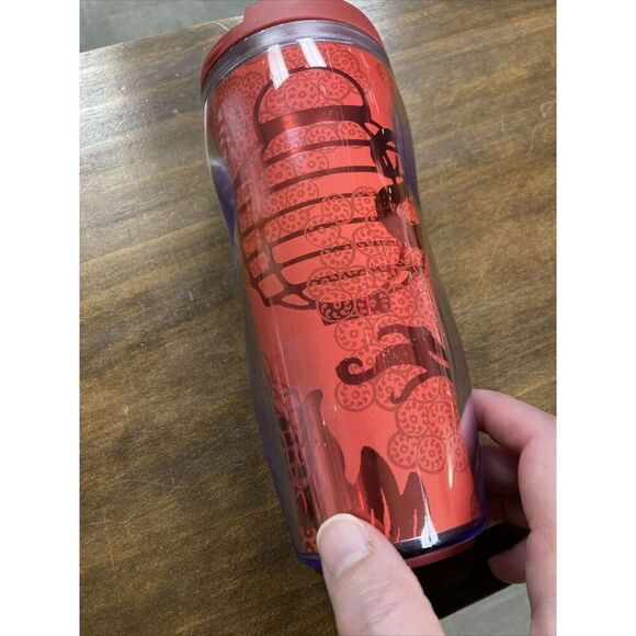 Starbucks KOMODO DRAGON 12 0Z CLEAR TRAVEL TUMBLER -gently Used - Picture 3 of 7